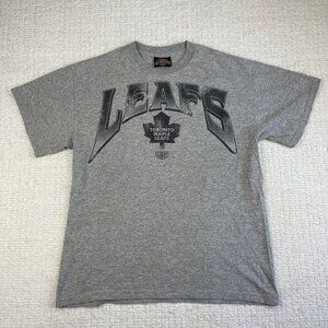 Retro NHL Toronto Maple Leafs Spell out CANADA MADE TShirt Men M Old Time Hockey